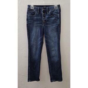 J.CREW Jeans Women's 27 High-Rise Vintage‎ Straight Button Closure Dark Wash
